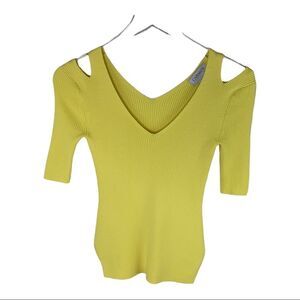 Carmen Marc Valvo Yellow Knit Top XS‎